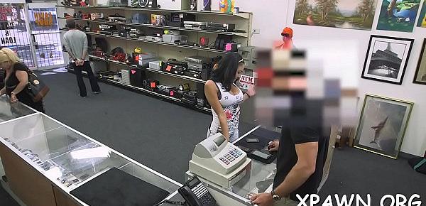  Sexy harlot does not shy away from having sex in shop